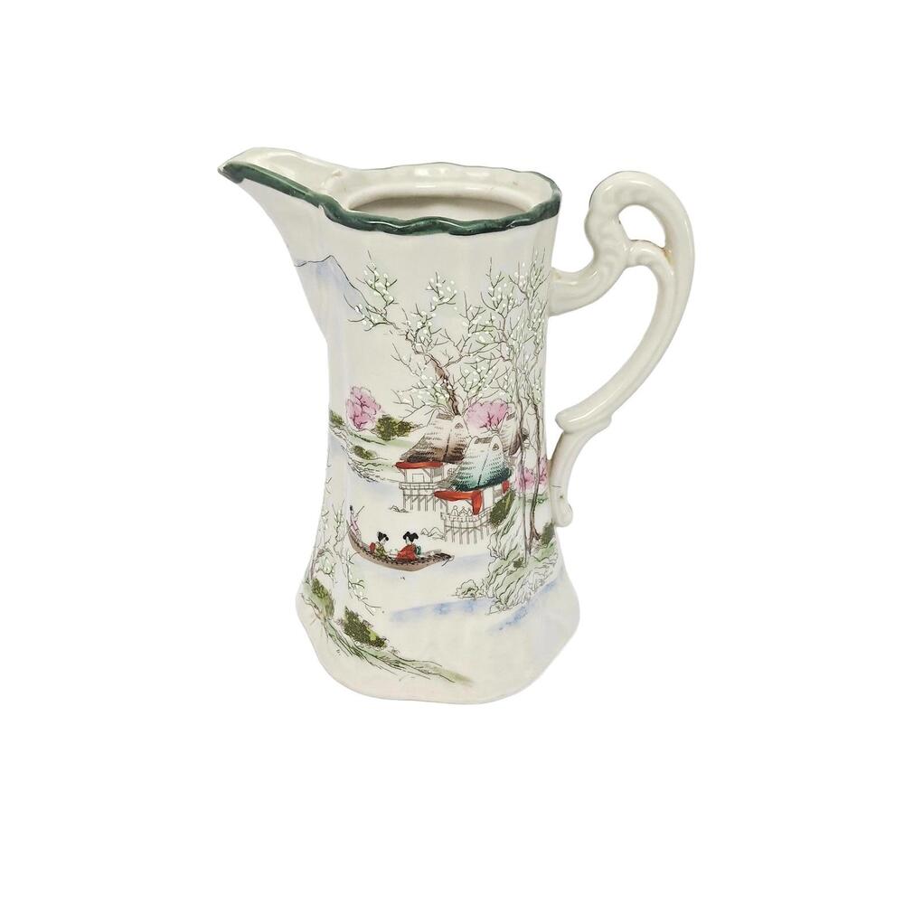 Hand Painted Nippon‎ Chocolate Pot: Antique Japanese Moriage Design No Lid